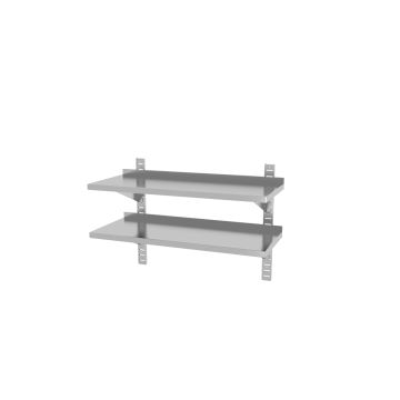 Double Adjustable Wall Shelf With Two Steel Brackets 816592