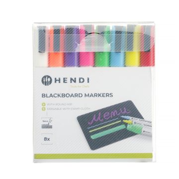 Pennarelli Per Lavagna 3 Mm 1X Bianco,1X Rosso, 1Xblu, 1Xverde, 1Xgiallo, 1Xviola, 1Xarancio E 1X Rosa