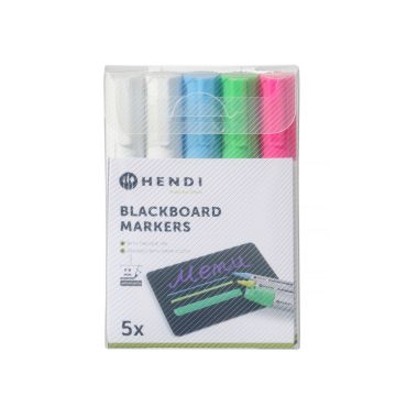 Pennarelli Per Lavagna 6 Mm 1 Rosa, 1 Verde, 1 Blu E 2 Pennarelli Bianchi