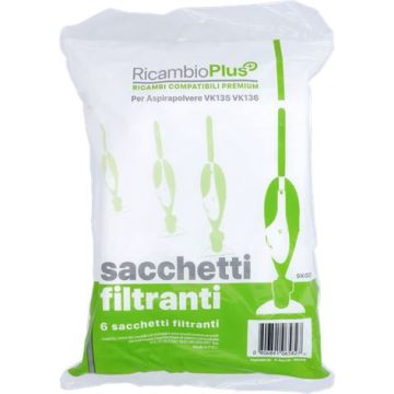 Sacchetti Vk135-Vk136 Ricambio Plus Busta 6 Pz Compatibile