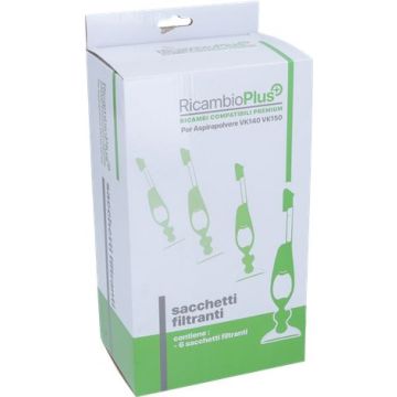 Sacchetti Vk140-Vk150 Ricambio Plus Scatola 6 Pz Compatibile