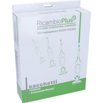 Sacchetti Vk200-Vk220S Ricambio Plus Scatola 6 Pz Compatibile