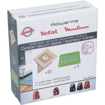 Sacchetto 6 Pz Con Filtro Hepa Rowenta Zr004101 Originale