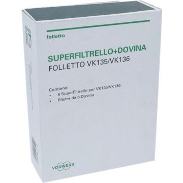 Superfiltrello Con Profumatori Dovina Folletto Vk135-Vk136 Conf. 6 Pz Originale