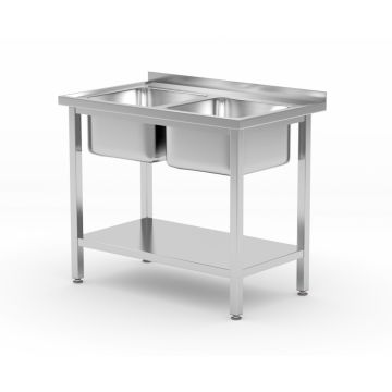 Tavolo Doppio Lavabo Con Ripiano Budget Line – Da Montare 817032